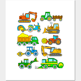 Tractors and Diggers Posters and Art